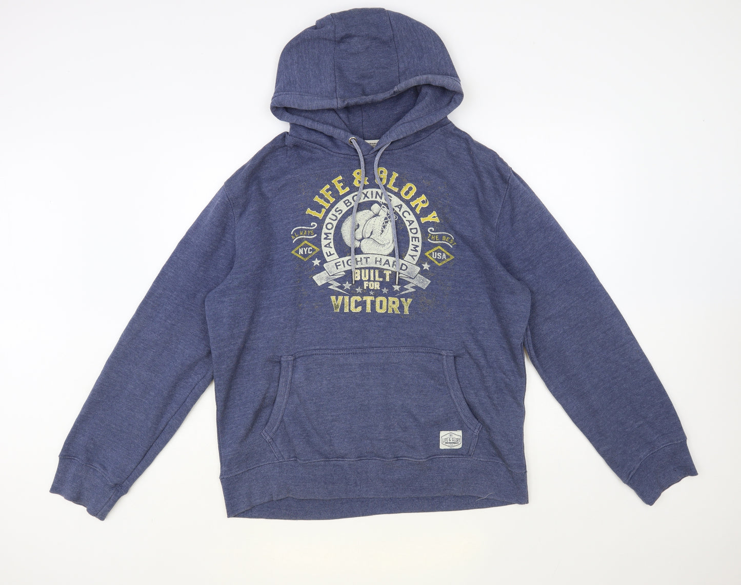 Life & Glory Mens Blue Cotton Pullover Hoodie Size XL - Boxing Academy