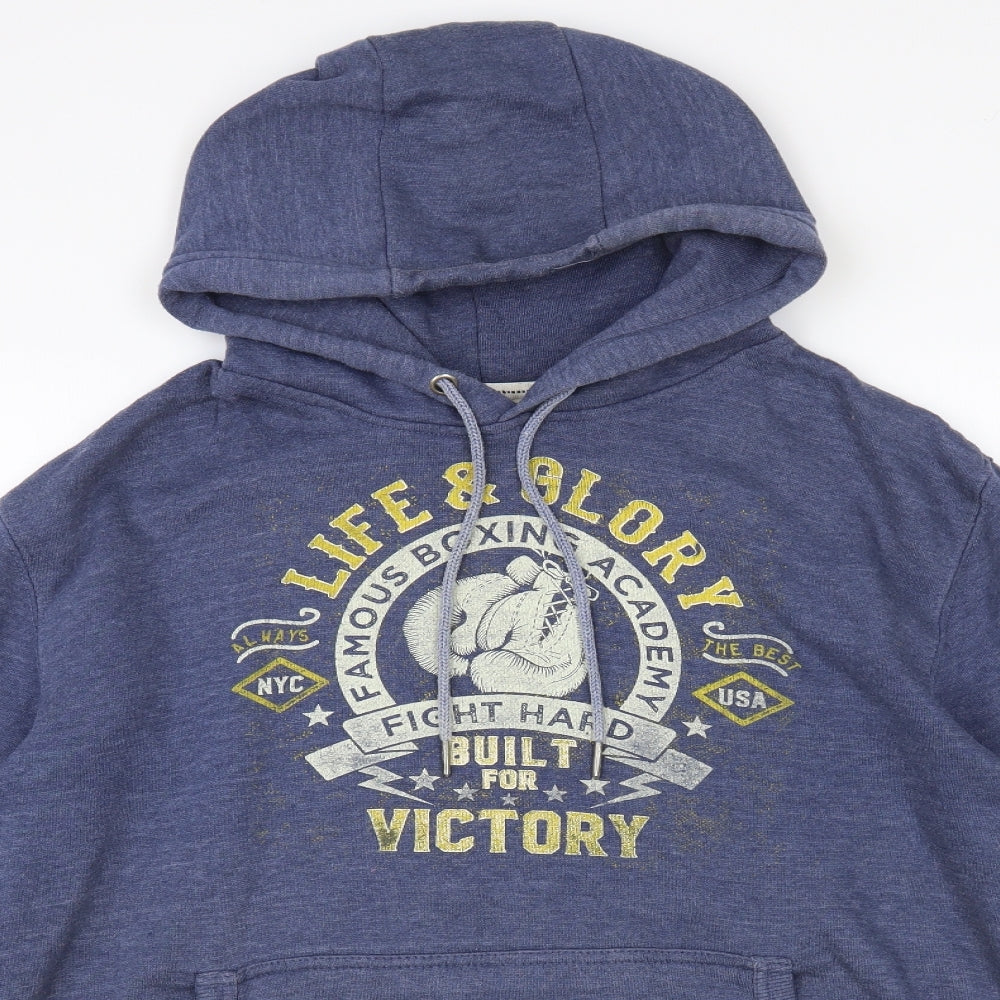 Life & Glory Mens Blue Cotton Pullover Hoodie Size XL - Boxing Academy