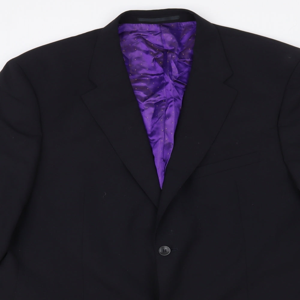 Remus Uomo Mens Black Polyester Jacket Blazer Size 46