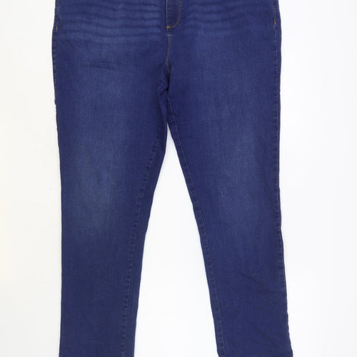 Dorothy Perkins Womens Blue Cotton Skinny Jeans Size 20 L29 in Regular Button