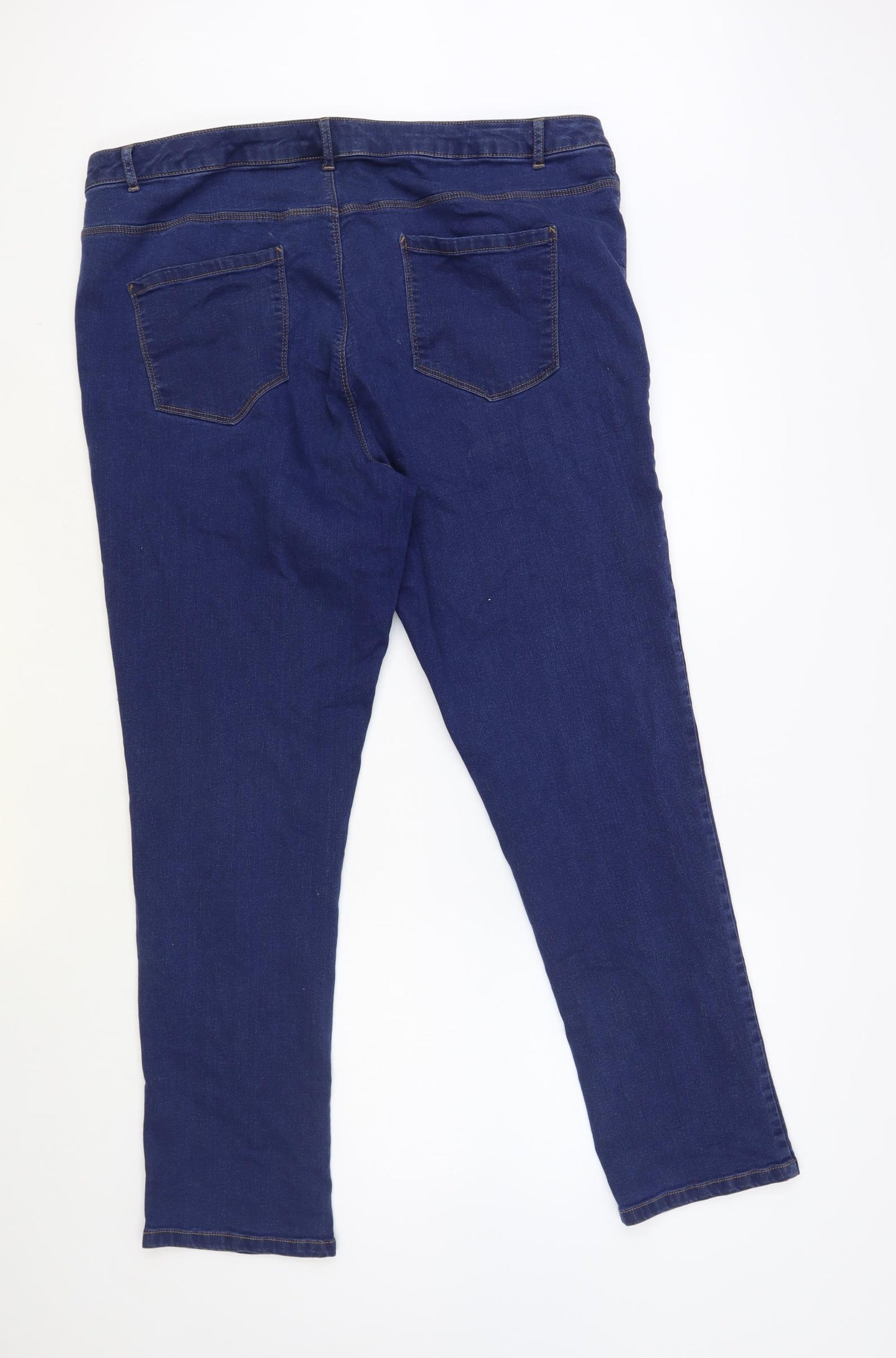 Dorothy Perkins Womens Blue Cotton Skinny Jeans Size 20 L29 in Regular Button