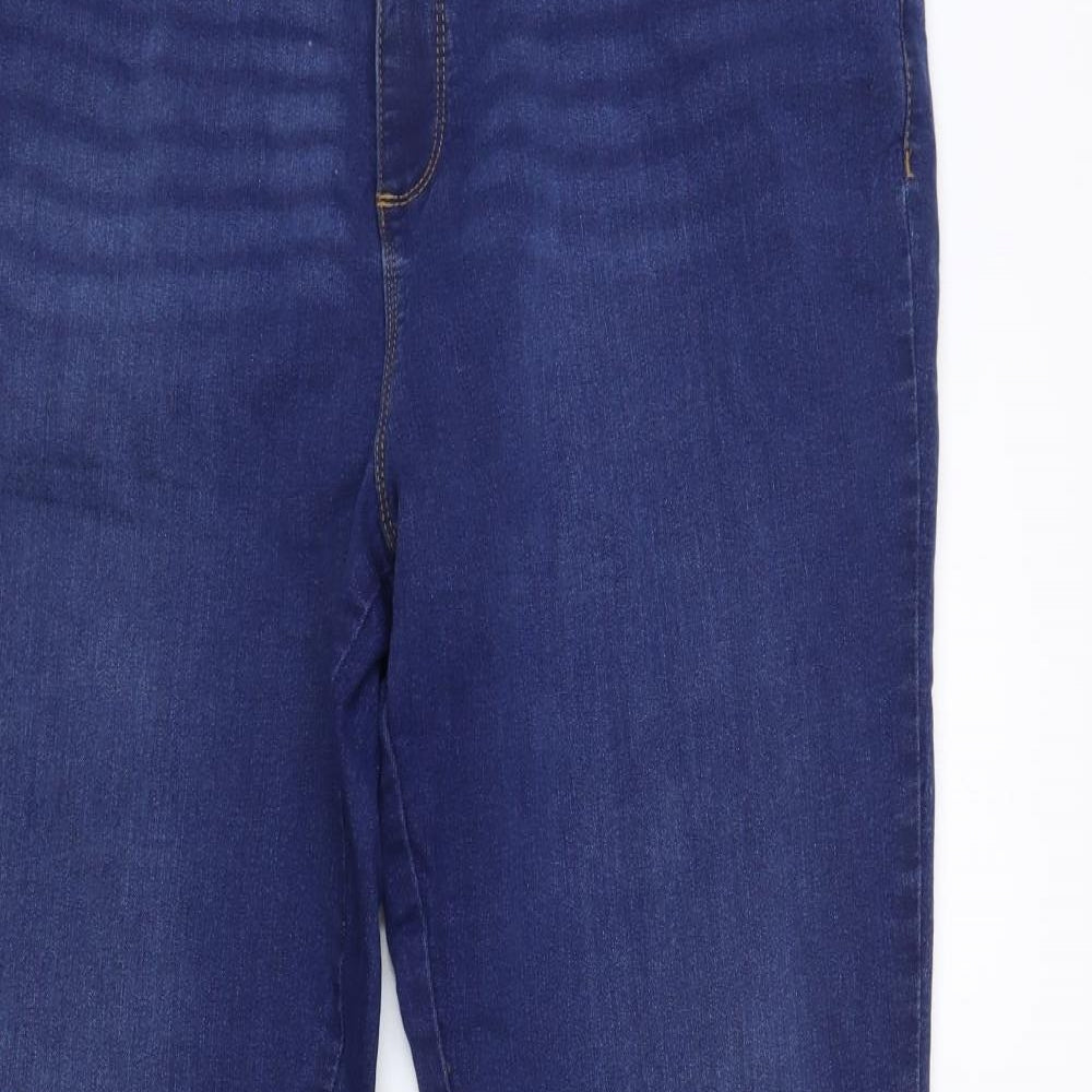 Dorothy Perkins Womens Blue Cotton Skinny Jeans Size 20 L29 in Regular Button