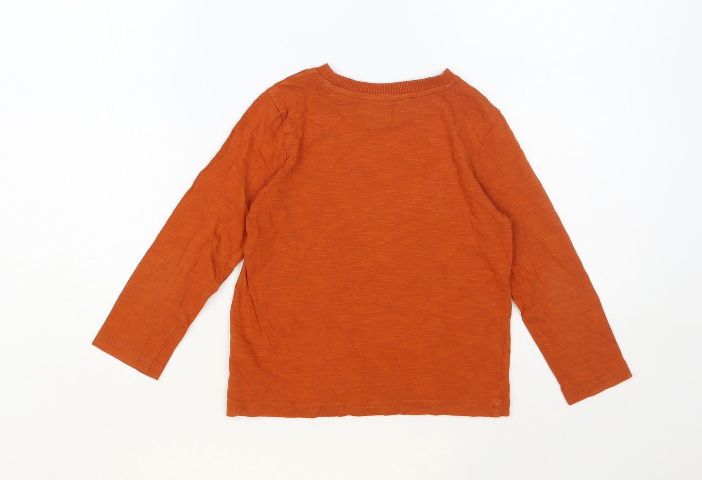 F&F Boys Brown Cotton Pullover T-Shirt Size 5-6 Years Crew Neck Pullover - Lightning Bolt
