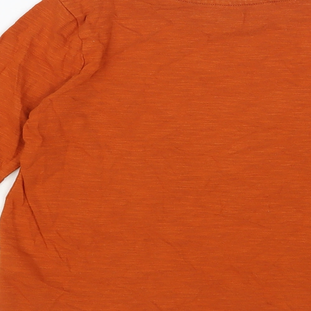 F&F Boys Brown Cotton Pullover T-Shirt Size 5-6 Years Crew Neck Pullover - Lightning Bolt