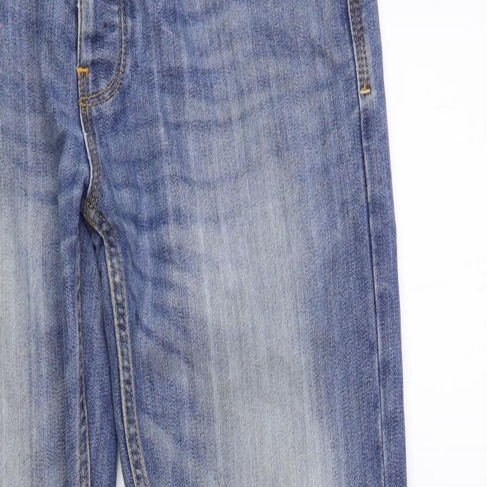 Crosshatch Mens Blue Cotton Bootcut Jeans Size 32 in L30 in Regular Button