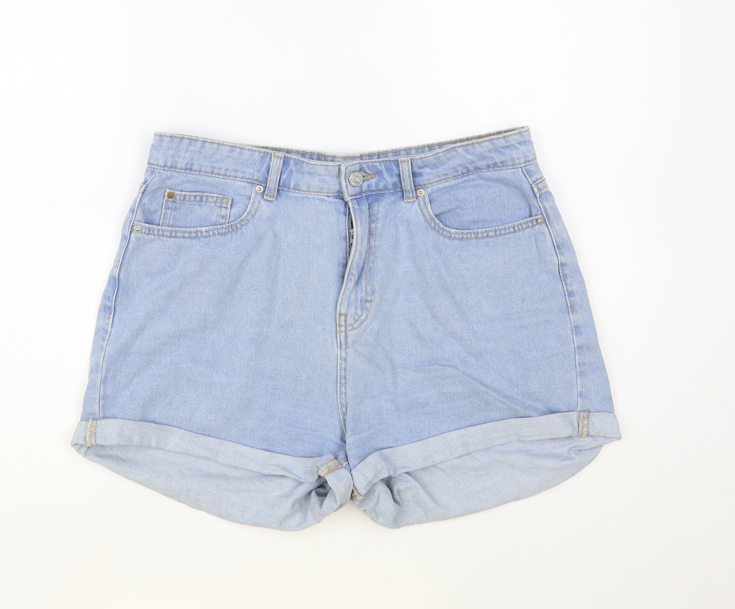 Denim & Co. Womens Blue Cotton Cut-Off Shorts Size 14 L4 in Regular Button