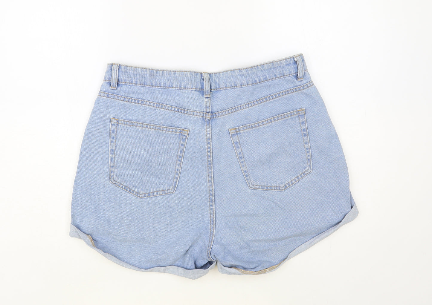 Denim & Co. Womens Blue Cotton Cut-Off Shorts Size 14 L4 in Regular Button