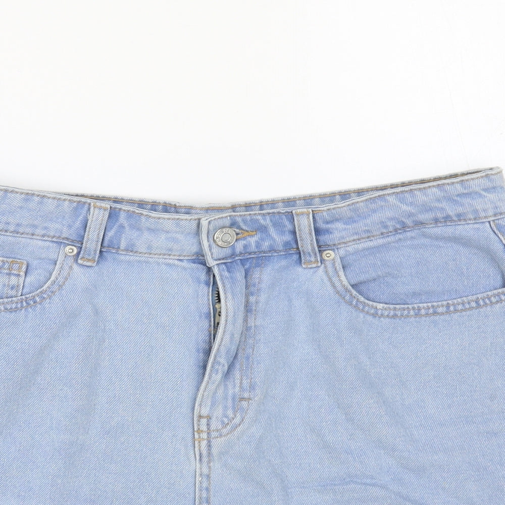 Denim & Co. Womens Blue Cotton Cut-Off Shorts Size 14 L4 in Regular Button