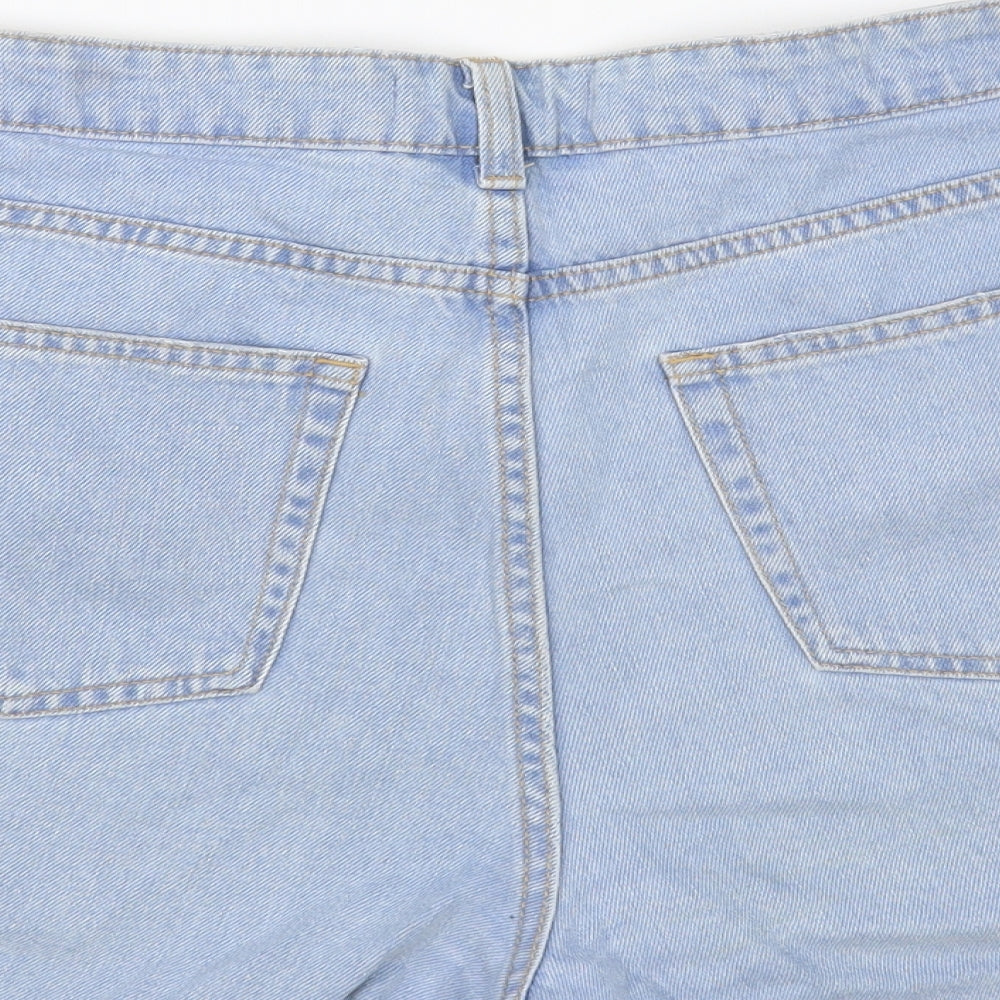 Denim & Co. Womens Blue Cotton Cut-Off Shorts Size 14 L4 in Regular Button