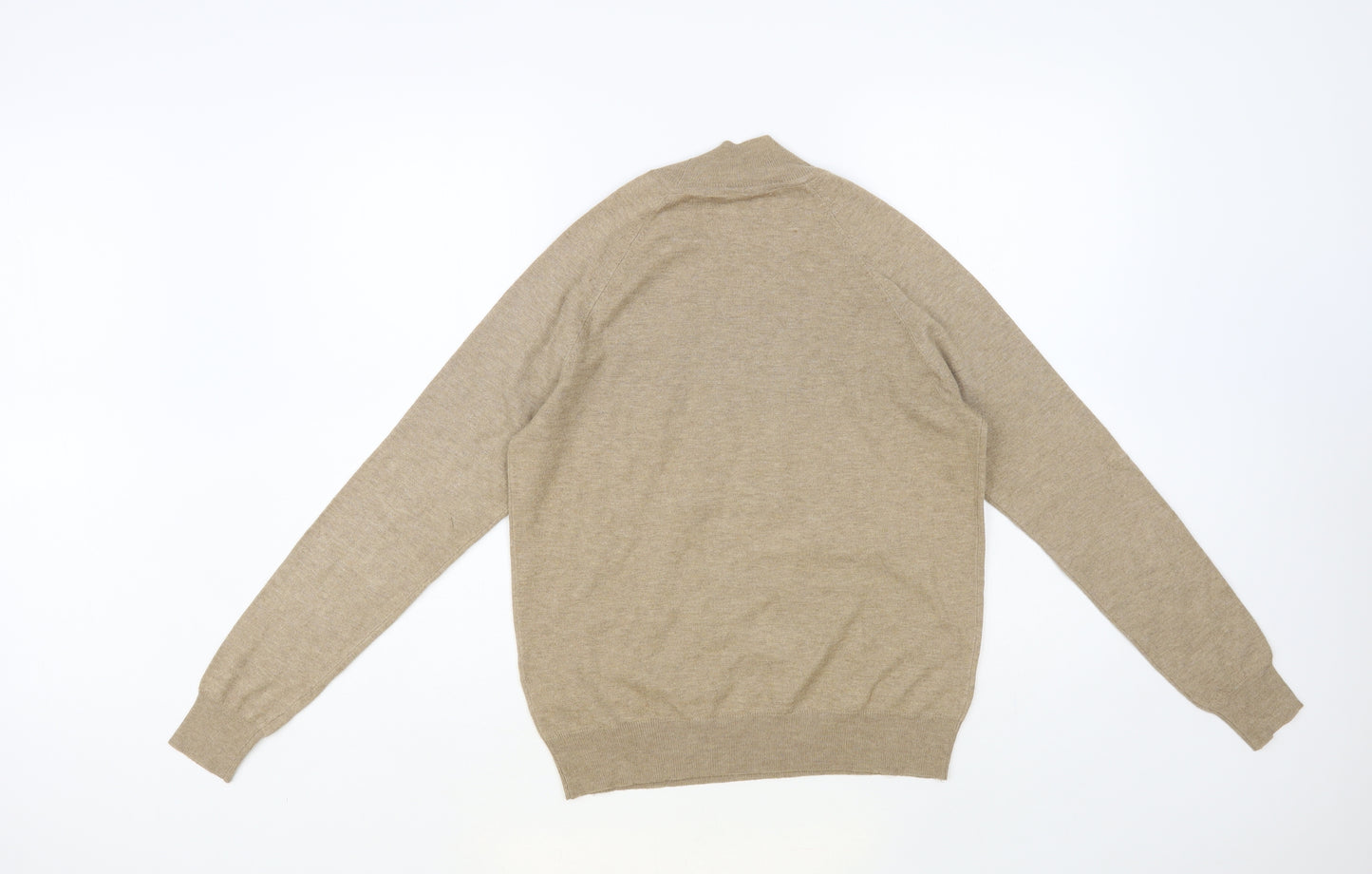 Primark Womens Beige Mock Neck Polyester Pullover Jumper Size 10