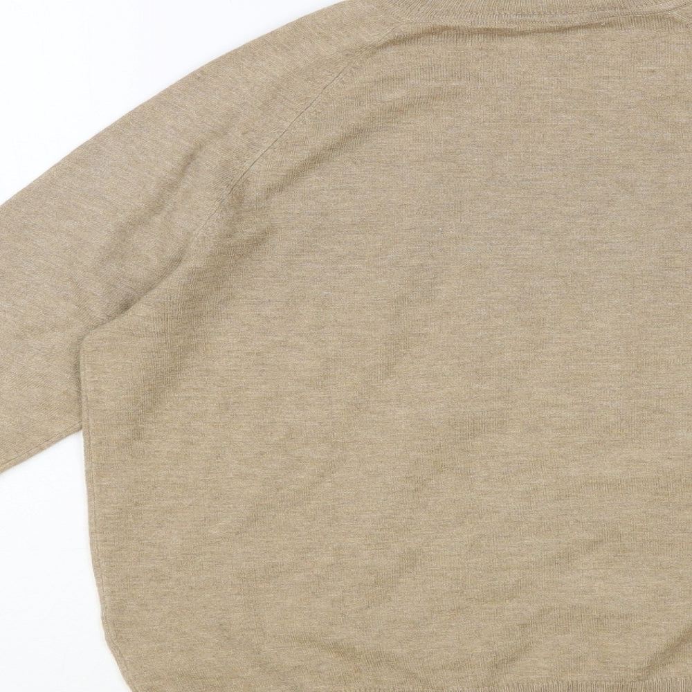 Primark Womens Beige Mock Neck Polyester Pullover Jumper Size 10