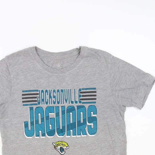 Team Apparel Womens Grey Cotton Jersey T-Shirt Size L Crew Neck - Jacksonville Jaguars