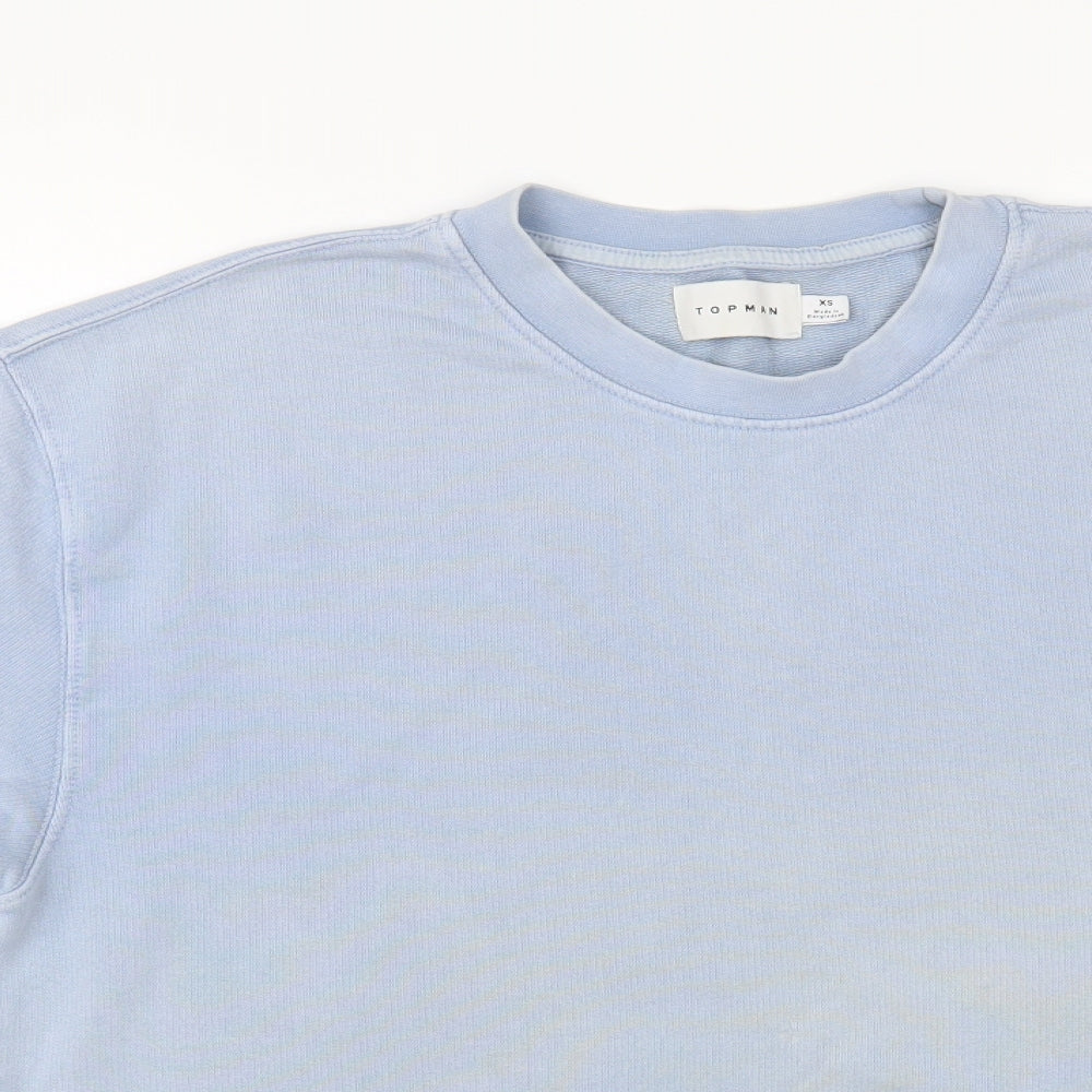 Topman Mens Blue Cotton Pullover Sweatshirt Size XS