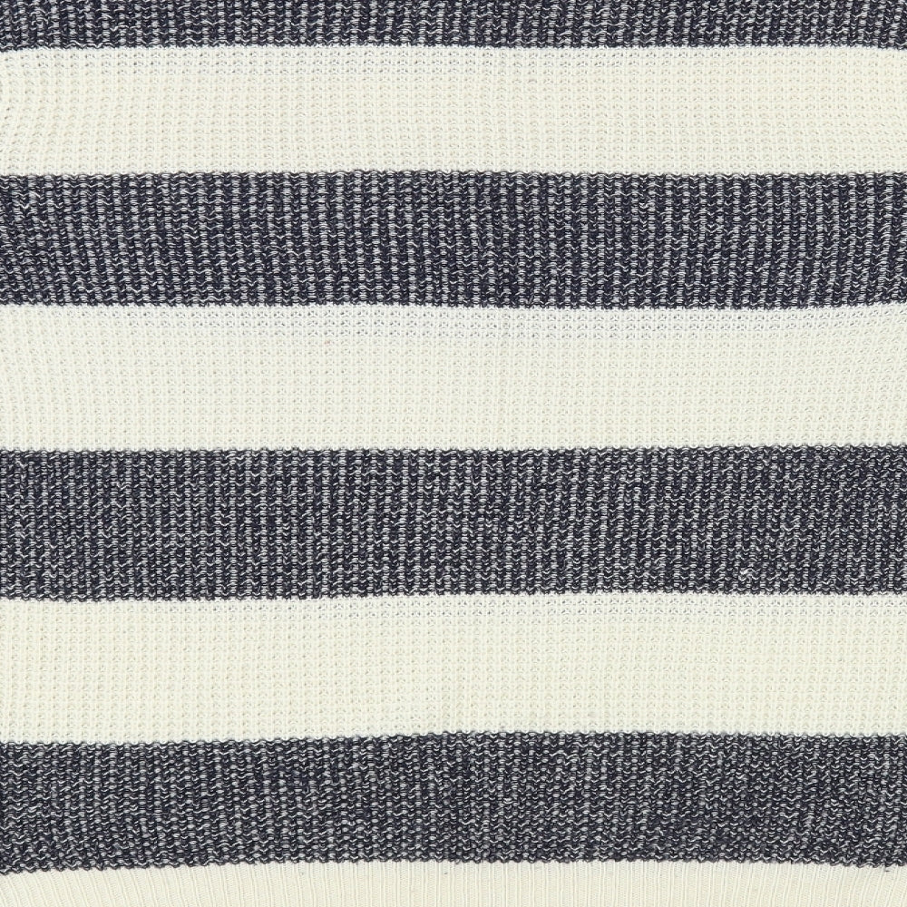 Cedar Wood State Mens Ivory Crew Neck Striped Acrylic Pullover Jumper Size S