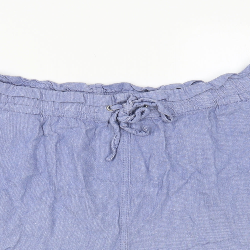George Womens Blue Linen Bermuda Shorts Size 18 L5 in Regular Drawstring