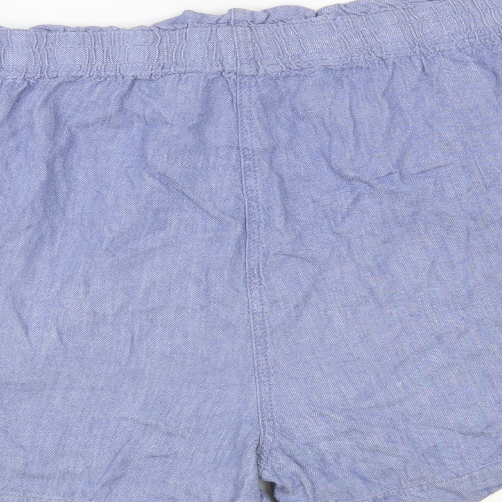 George Womens Blue Linen Bermuda Shorts Size 18 L5 in Regular Drawstring