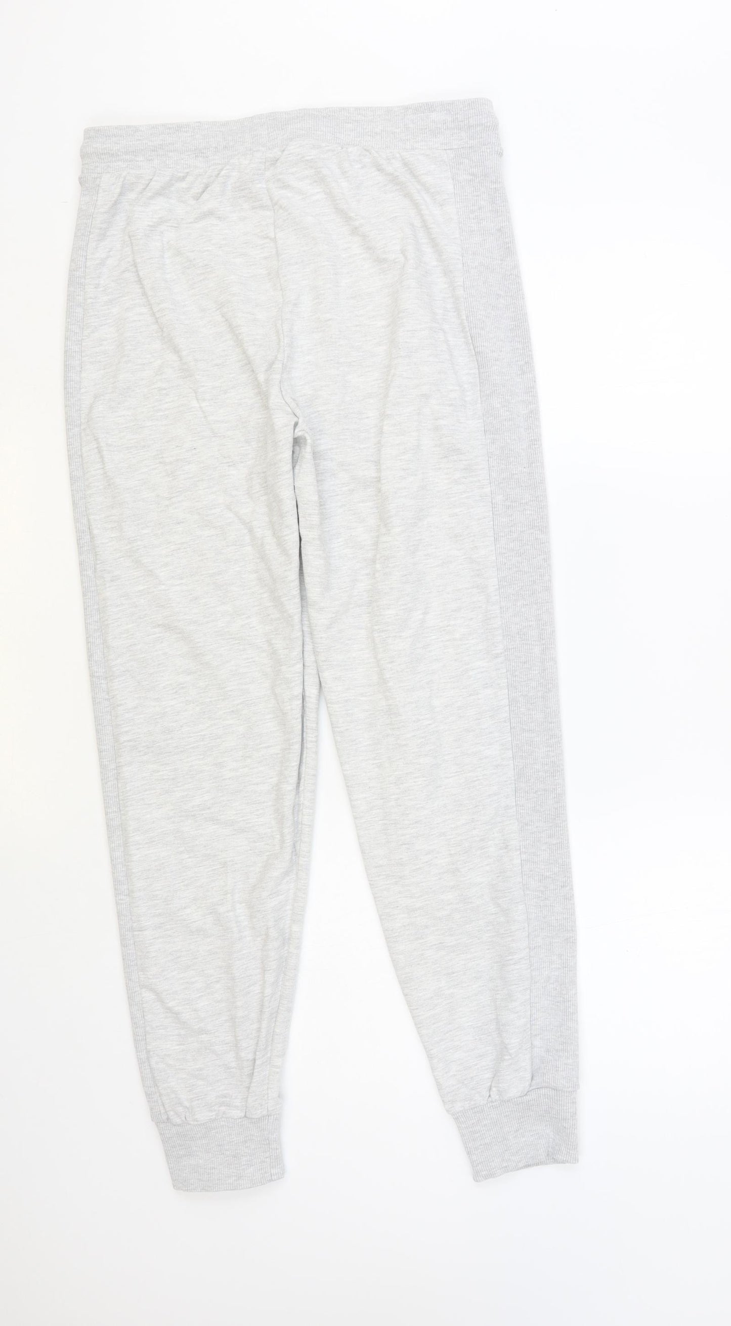 Primark Womens Grey Cotton Jogger Trousers Size 10 L28 in Regular Drawstring
