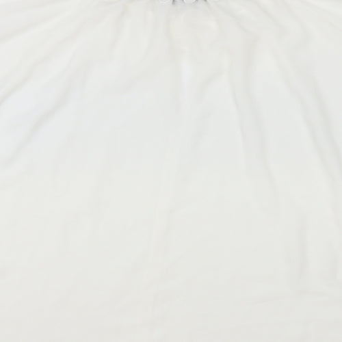 Envy Womens White Polyester Basic Blouse Size XL V-Neck - Embellished Neckline