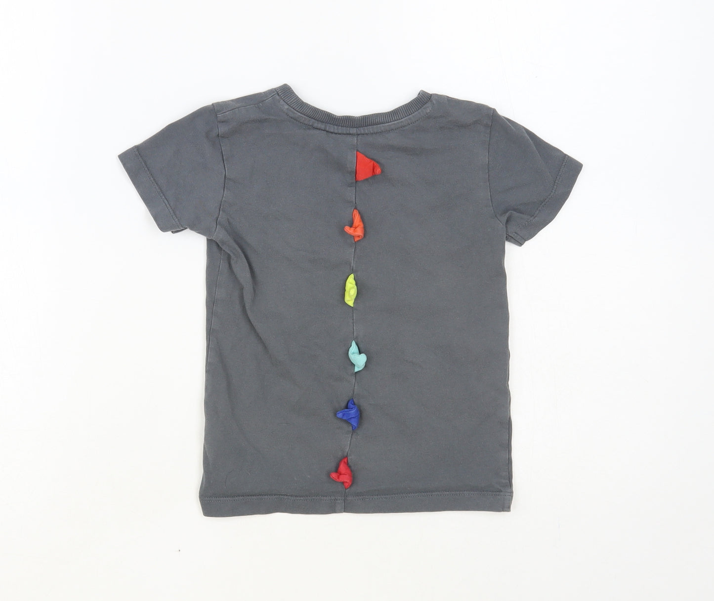 NEXT Boys Grey Cotton Pullover T-Shirt Size 2-3 Years Crew Neck Pullover - Dinosaur