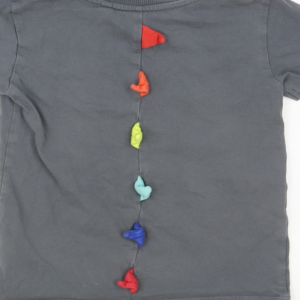 NEXT Boys Grey Cotton Pullover T-Shirt Size 2-3 Years Crew Neck Pullover - Dinosaur