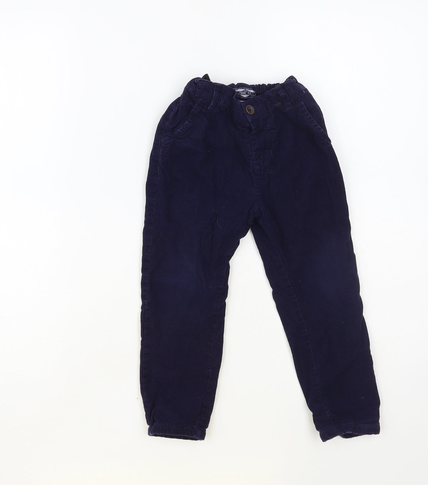 NEXT Boys Blue Cotton Chino Trousers Size 2-3 Years Regular Button