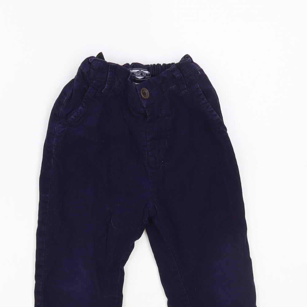 NEXT Boys Blue Cotton Chino Trousers Size 2-3 Years Regular Button