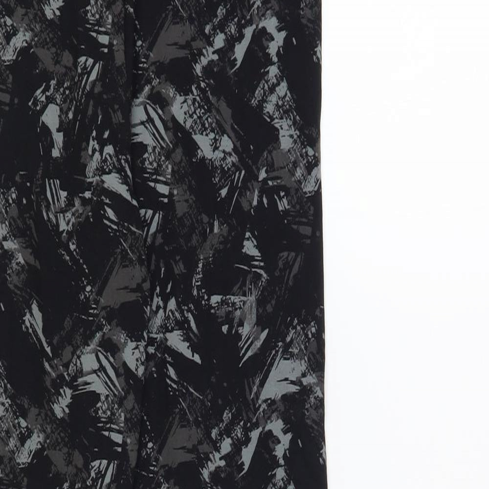 F&F Womens Black Geometric Viscose Compression Leggings Size 12 L28 in Regular Pullover