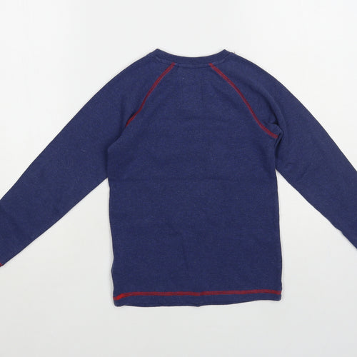 NEXT Boys Blue Cotton Pullover T-Shirt Size 5-6 Years Crew Neck Pullover - Santa