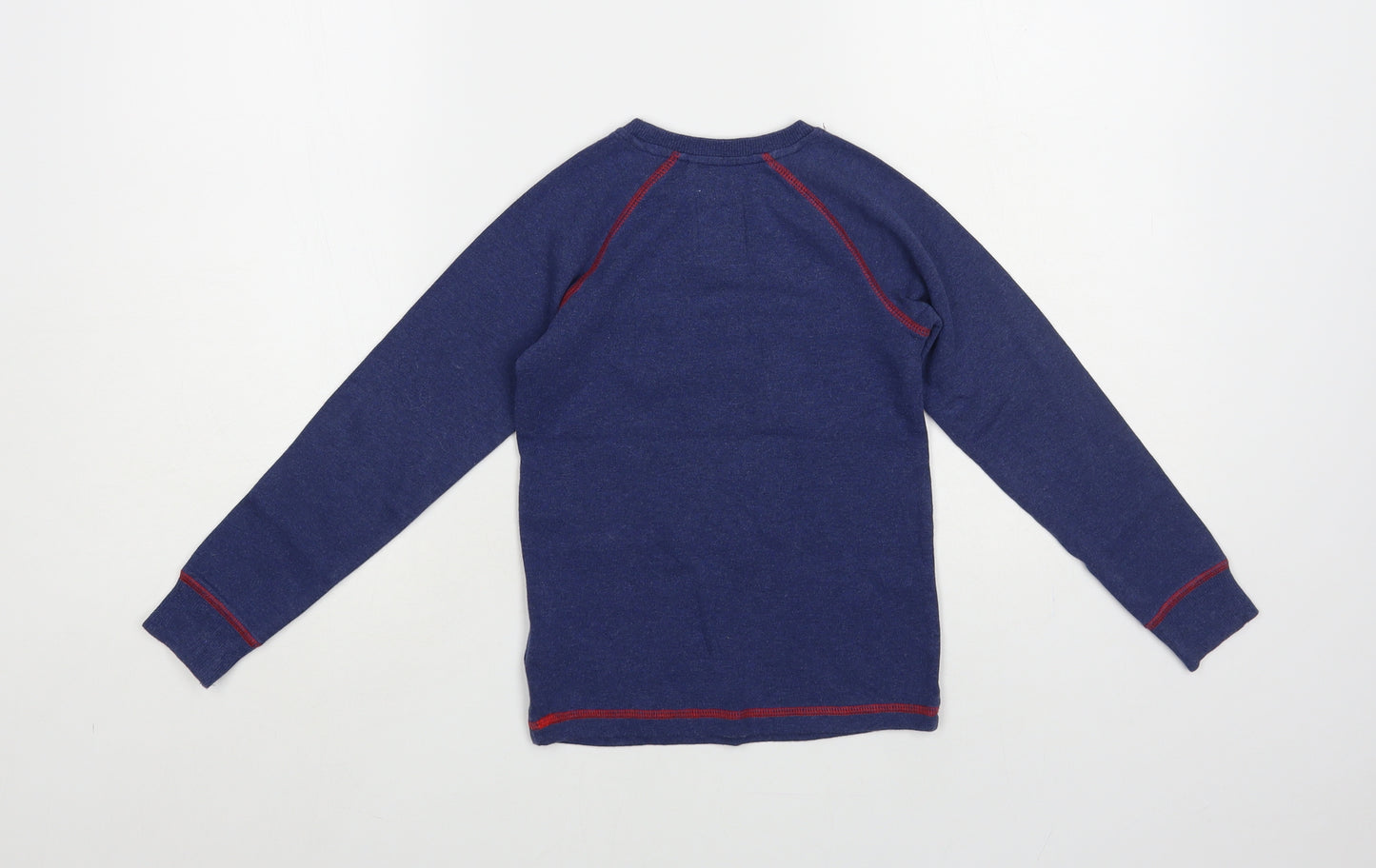 NEXT Boys Blue Cotton Pullover T-Shirt Size 5-6 Years Crew Neck Pullover - Santa