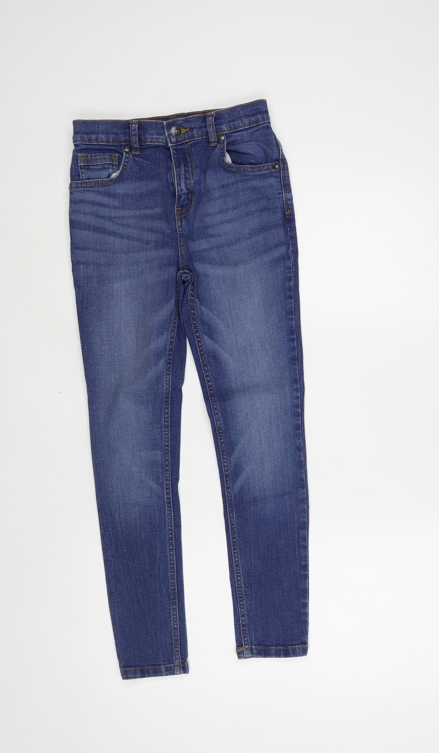 TU Girls Blue Cotton Skinny Jeans Size 10 Years Regular Button