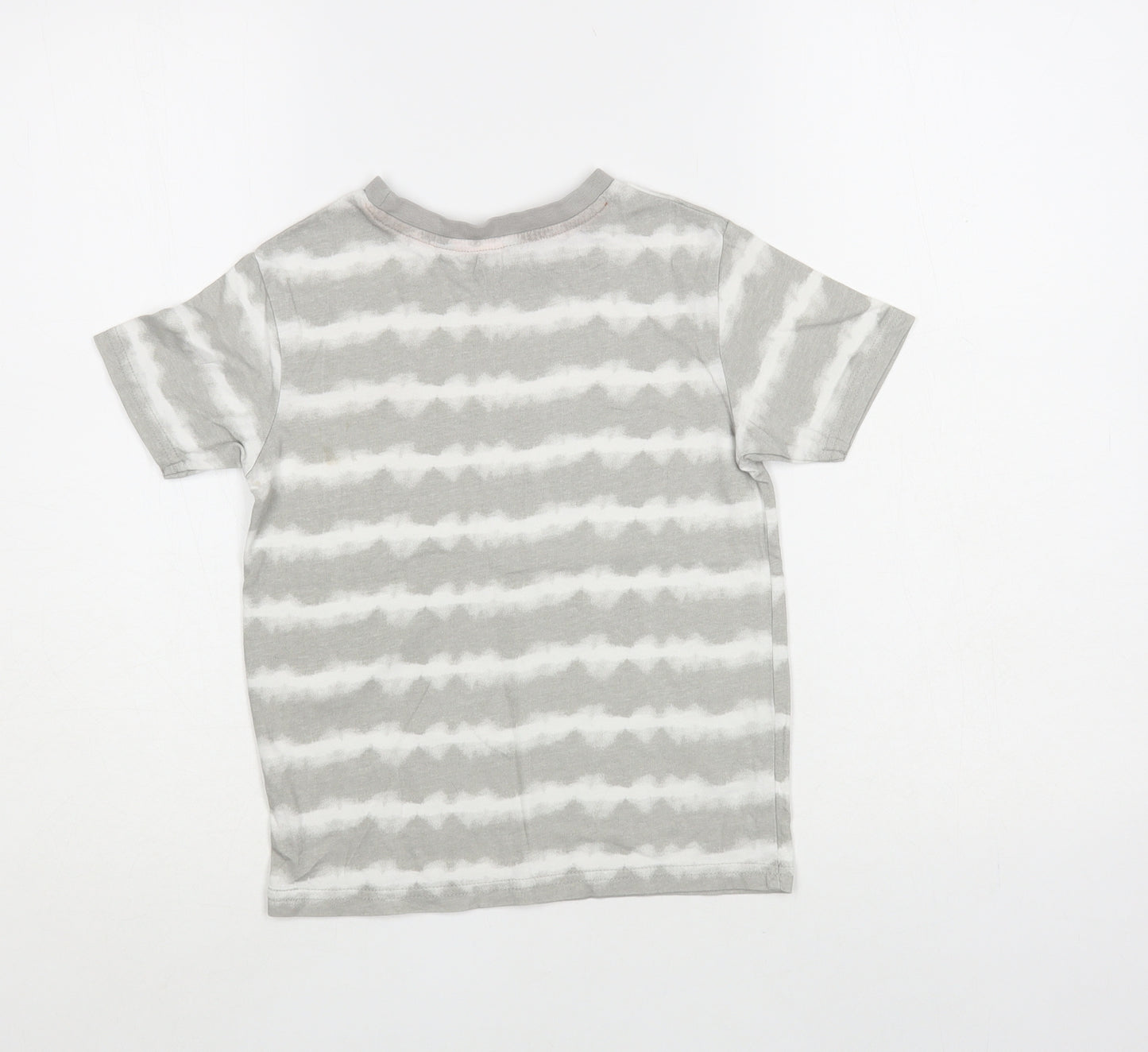 George Boys Grey Striped Cotton Basic T-Shirt Size 5-6 Years Crew Neck Pullover - Epic Vibes