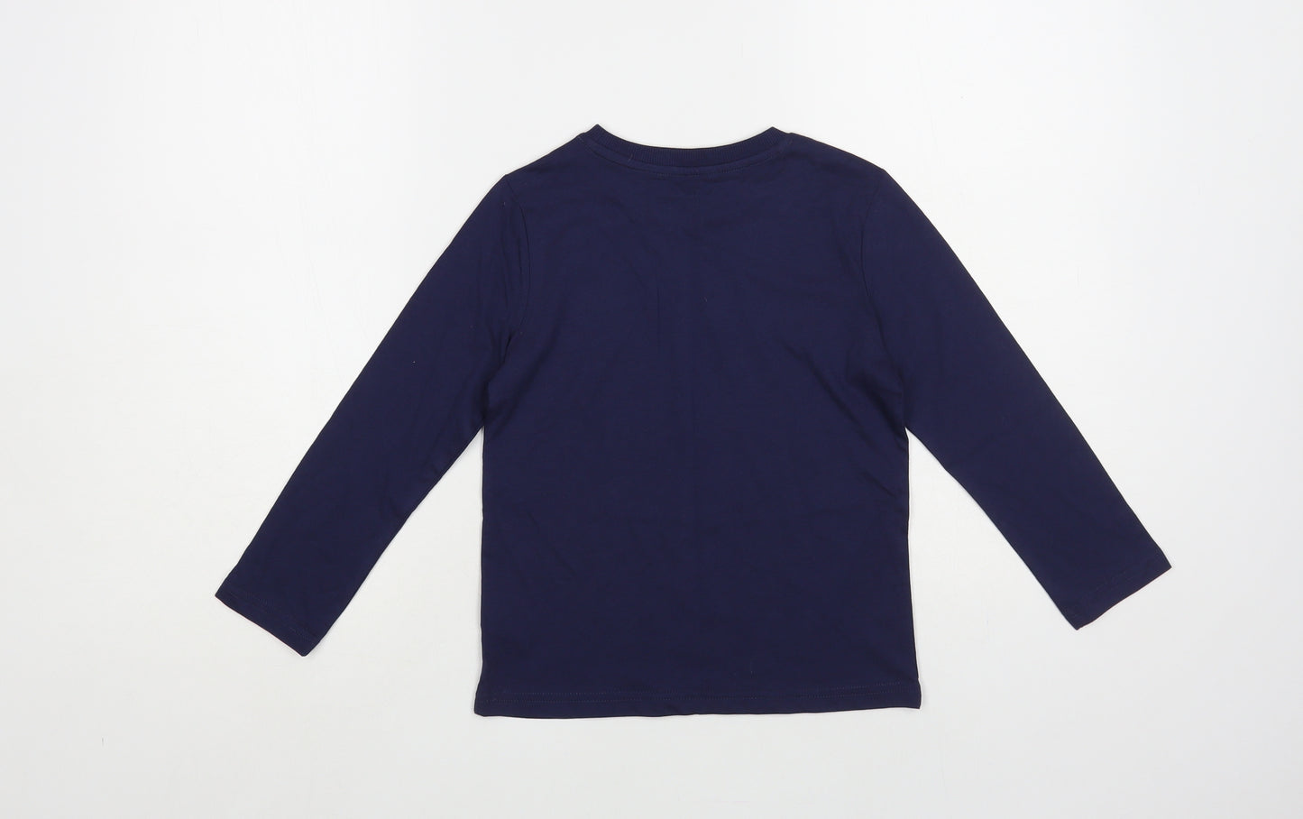 F&F Boys Blue Cotton Pullover T-Shirt Size 5-6 Years Crew Neck Pullover - Lorry