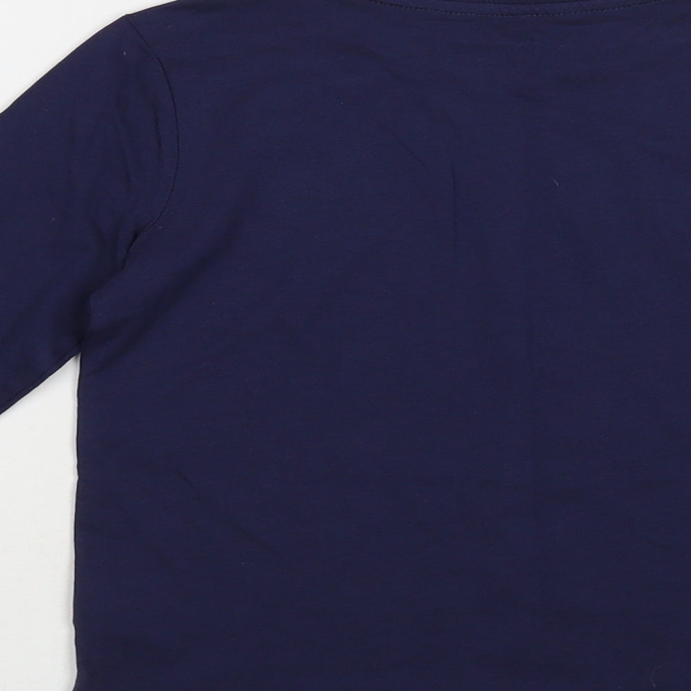 F&F Boys Blue Cotton Pullover T-Shirt Size 5-6 Years Crew Neck Pullover - Lorry