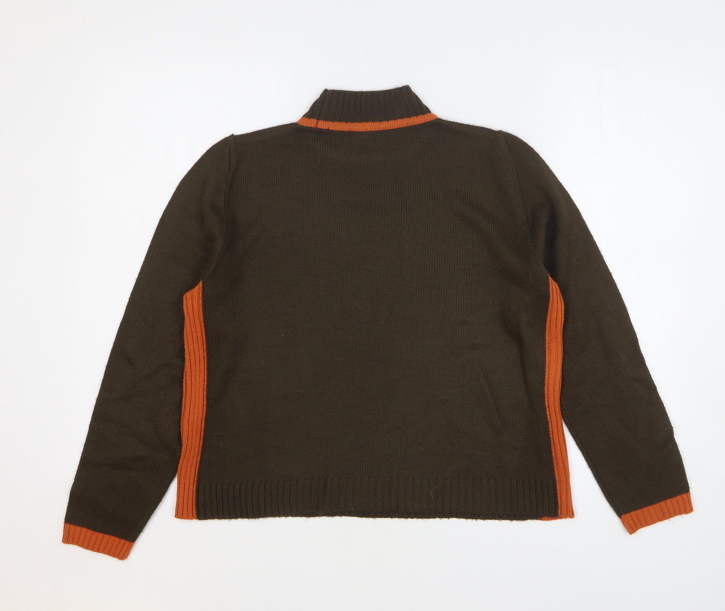 Karaca Womens Brown High Neck Acrylic Pullover Jumper Size M