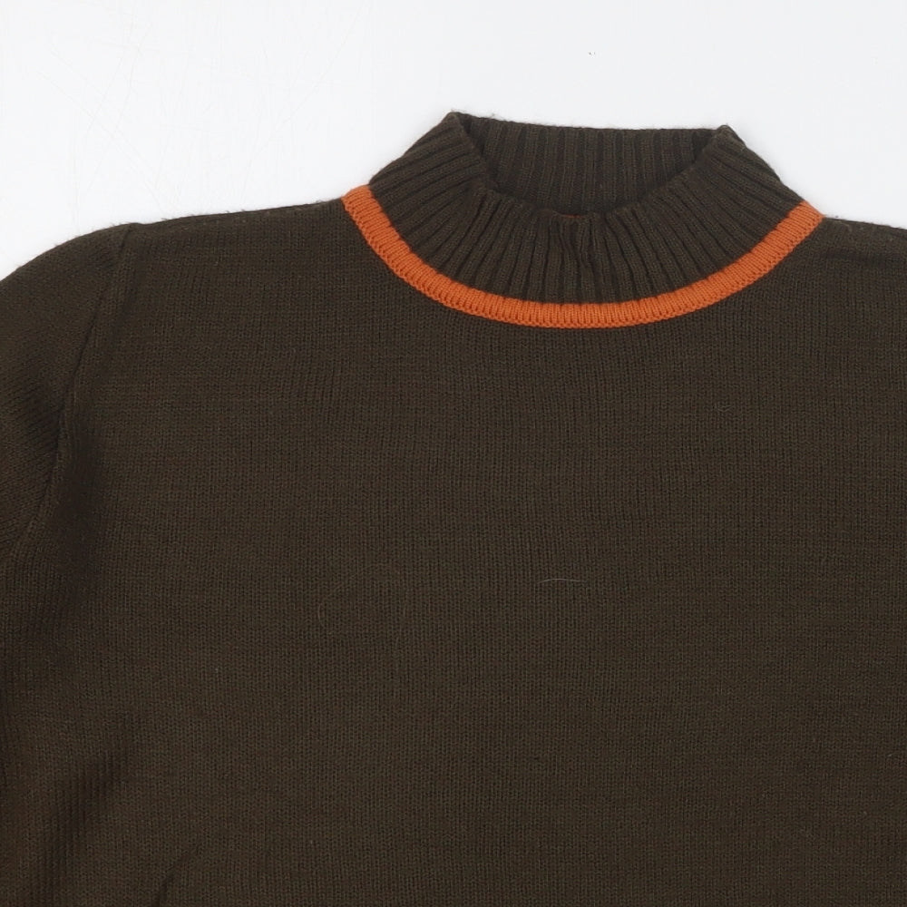 Karaca Womens Brown High Neck Acrylic Pullover Jumper Size M