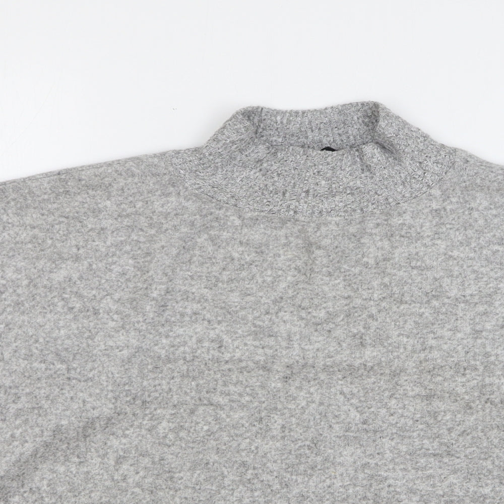 New Look Womens Grey High Neck Viscose Pullover Jumper Size L