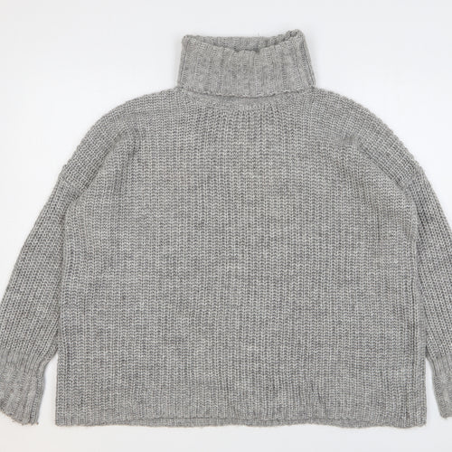 Very Womens Grey Roll Neck Acrylic Pullover Jumper Size 12