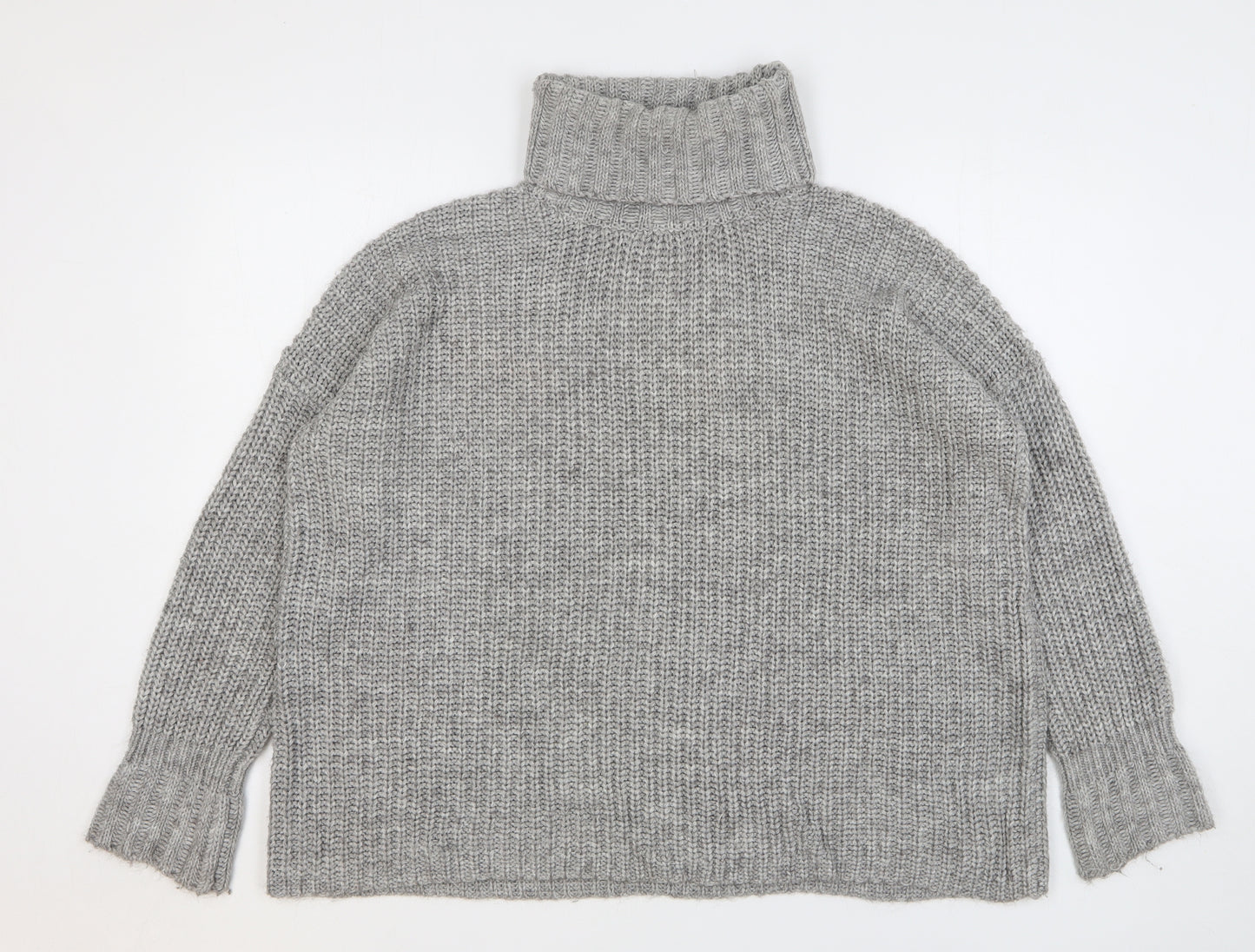 Very Womens Grey Roll Neck Acrylic Pullover Jumper Size 12