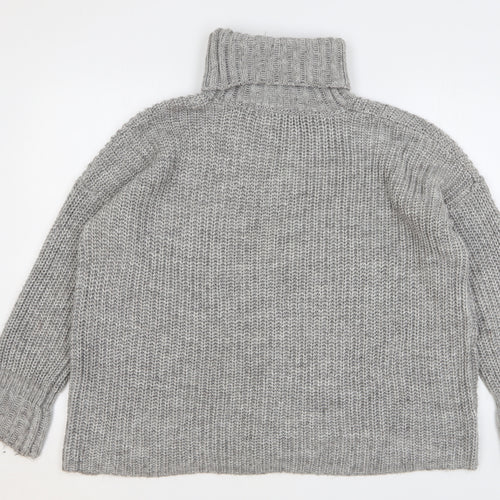 Very Womens Grey Roll Neck Acrylic Pullover Jumper Size 12