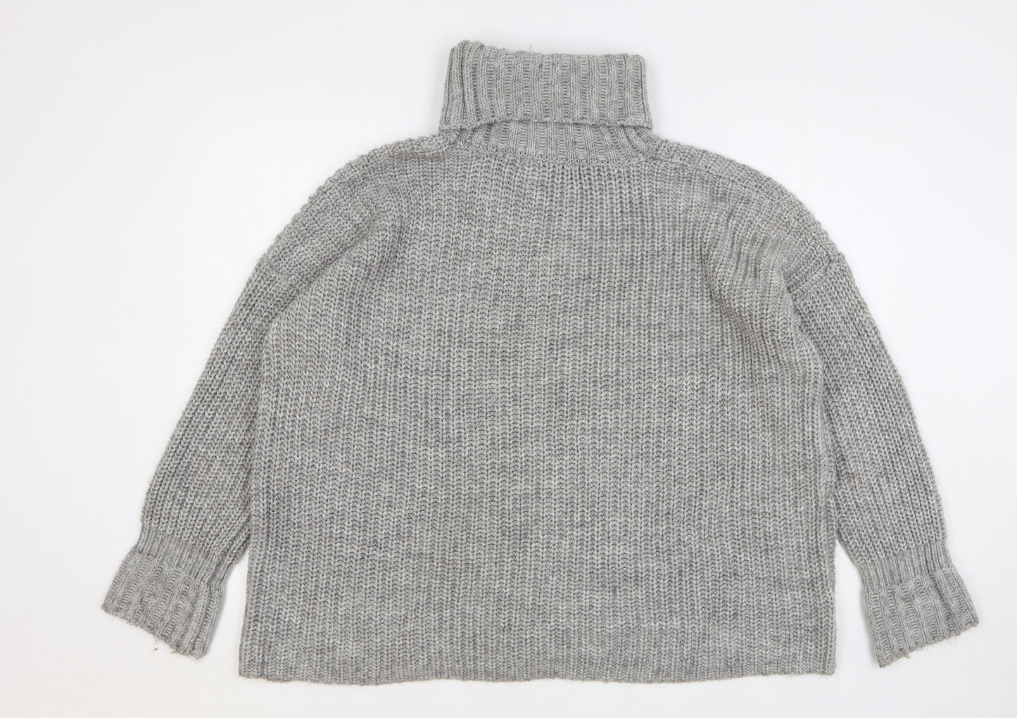 Very Womens Grey Roll Neck Acrylic Pullover Jumper Size 12