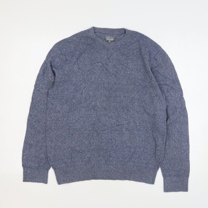 Linea Womens Blue Round Neck Cotton Pullover Jumper Size M