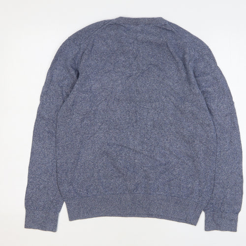 Linea Womens Blue Round Neck Cotton Pullover Jumper Size M