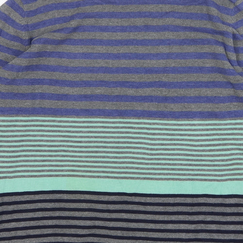 Julipa Womens Multicoloured Round Neck Striped Acrylic Pullover Jumper Size 12