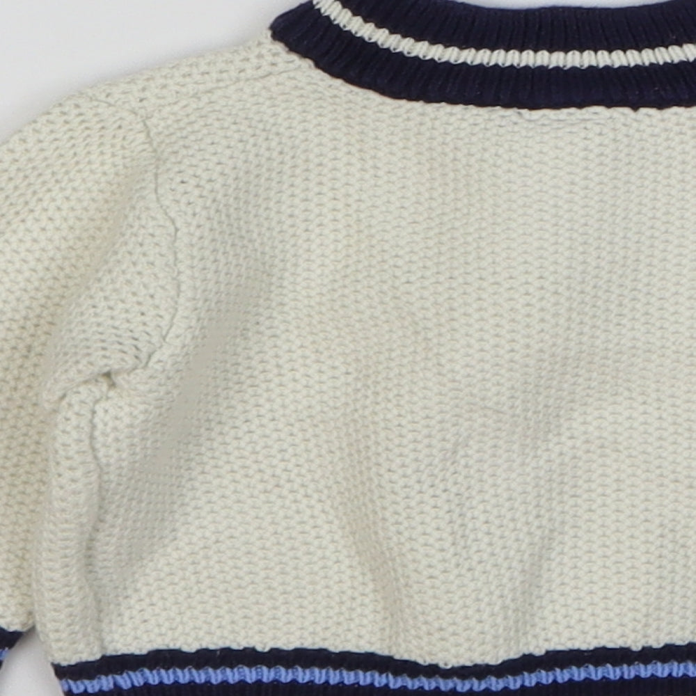 Gap Boys Beige Cotton Cardigan Jumper Size 6-9 Months Zip