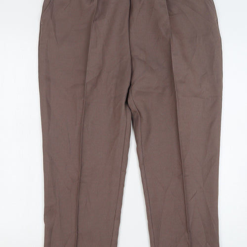 Damart Womens Brown Polyester Trousers Size 18 L26 in Regular
