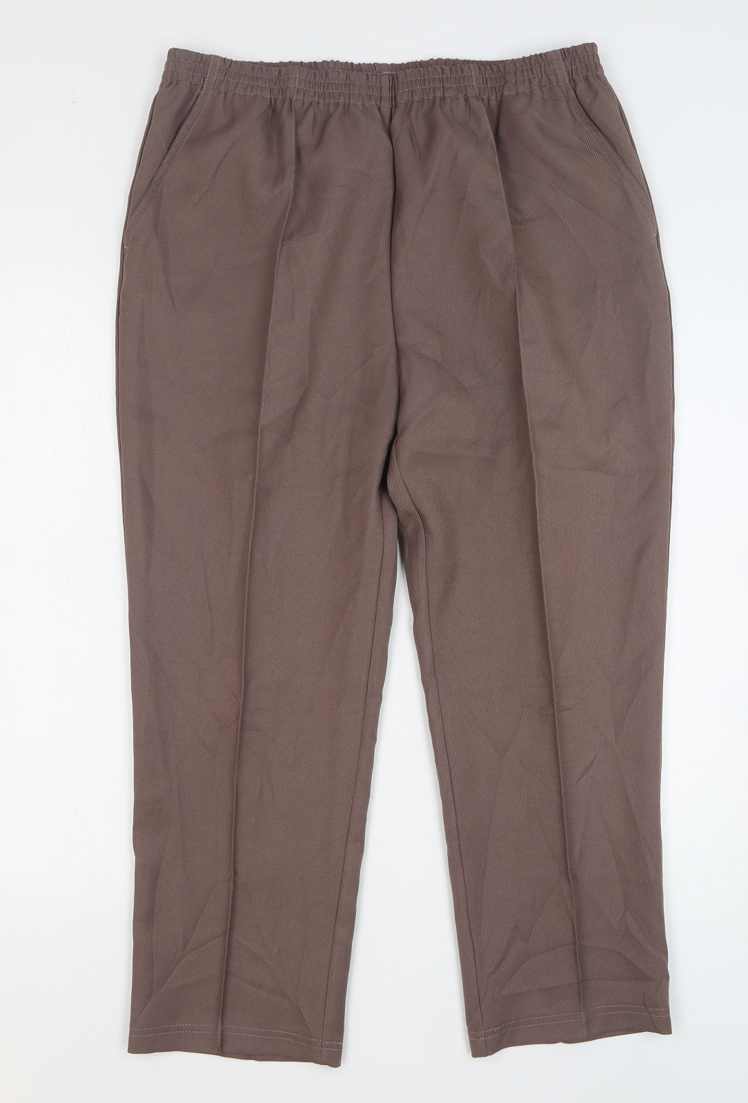 Damart Womens Brown Polyester Trousers Size 18 L26 in Regular