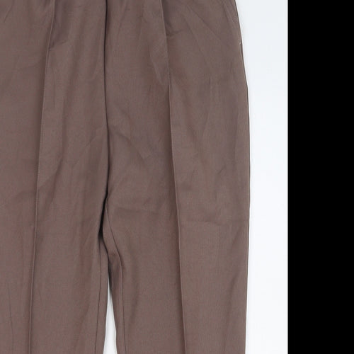 Damart Womens Brown Polyester Trousers Size 18 L26 in Regular
