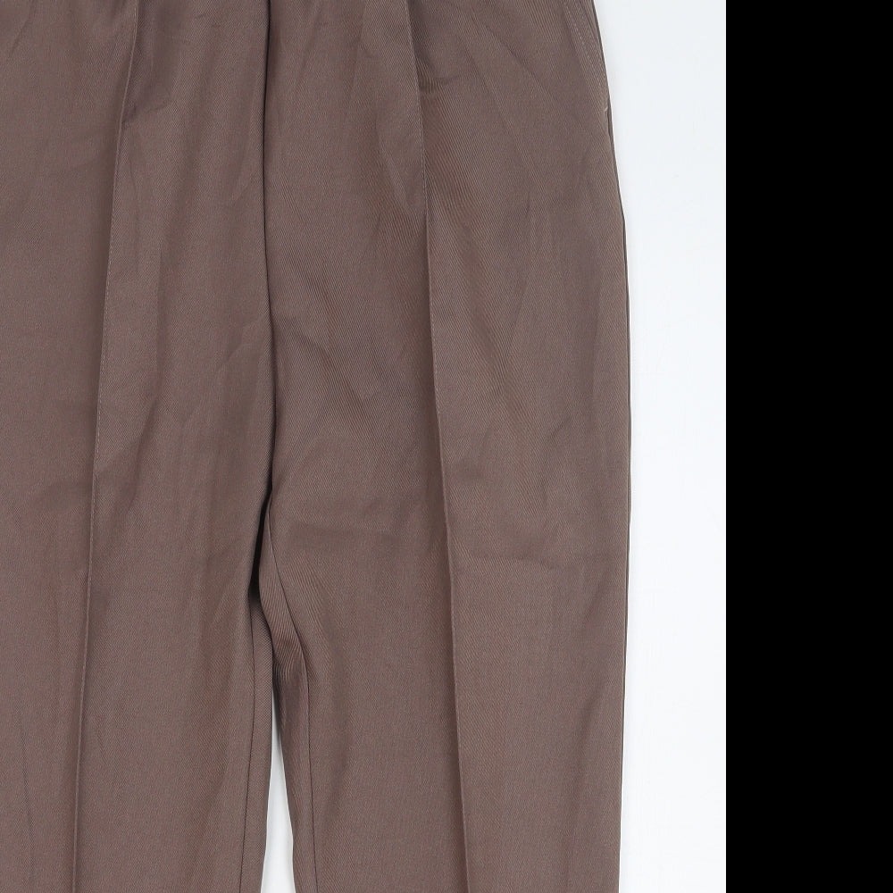 Damart Womens Brown Polyester Trousers Size 18 L26 in Regular