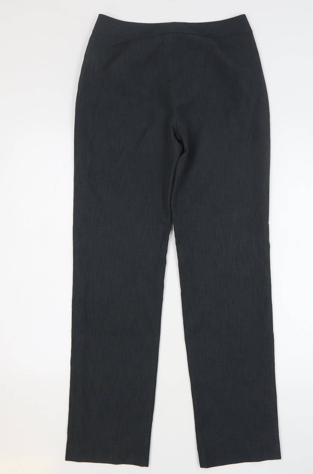 Thomo Womens Grey Polyester Trousers Size 8 L32 in Regular Hook & Eye