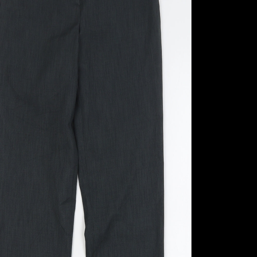Thomo Womens Grey Polyester Trousers Size 8 L32 in Regular Hook & Eye